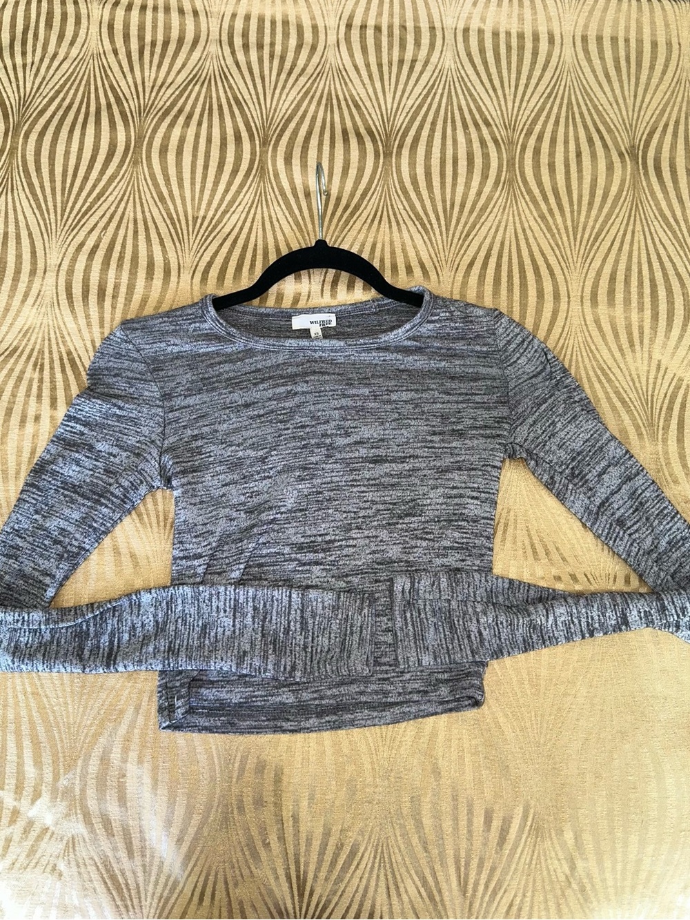 Aritzia Wilfred Free Women's Long-Sleeve Grey Cropped Full Sleeve Shirt (Basics)